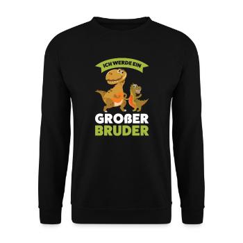 Großer Bruder Dinosaurier Kinder Geschenk - Unisex Pullover - Schwarz - Vorne - Alina (178cm) & Michal (187cm)