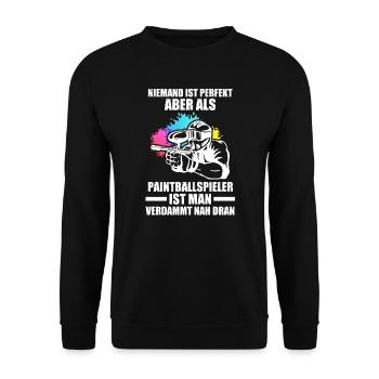 Paintball Sport Paintballspieler Geschenk - Unisex Pullover - Schwarz - Vorne - Alina (178cm) & Michal (187cm)