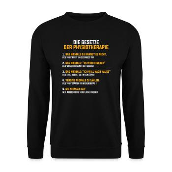 Physiotherapie Beruf Physiotherapeut Geschenk - Unisex Pullover - Schwarz - Vorne - Alina (178cm) & Michal (187cm)
