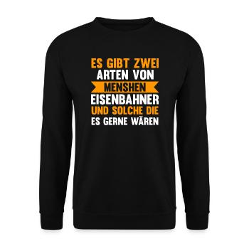 Eisenbahner Beruf Eisenbahn Geschenk - Unisex Pullover - Schwarz - Vorne - Alina (178cm) & Michal (187cm)
