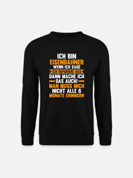 Eisenbahner Beruf Bahn Geschenk - Unisex Pullover - Schwarz