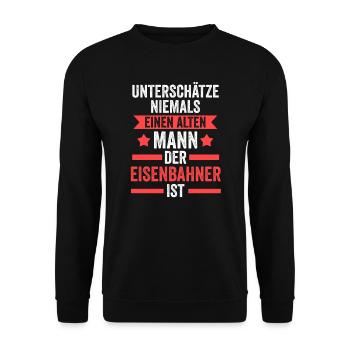 Eisenbahner Beruf Eisenbahn Geschenk - Unisex Pullover - Schwarz - Vorne - Alina (178cm) & Michal (187cm)