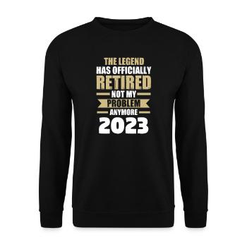 Rentner Ruhestand Pensionär Geschenk - Unisex Pullover - Schwarz - Vorne - Alina (178cm) & Michal (187cm)