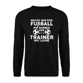 Trainer Sport Sportler Geschenk - Unisex Pullover - Schwarz - Vorne - Alina (178cm) & Michal (187cm)