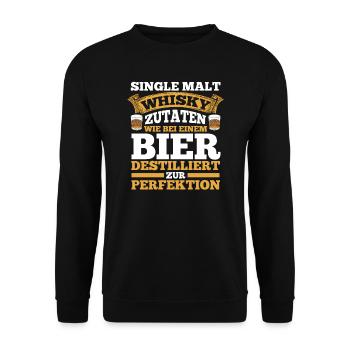 Whisky Alkohol Single Malt Geschenk - Unisex Pullover - Schwarz - Vorne - Alina (178cm) & Michal (187cm)