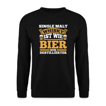 Whisky Alkohol Whiskyliebhaber Geschenk - Unisex Pullover - Schwarz - Vorne - Alina (178cm) & Michal (187cm)