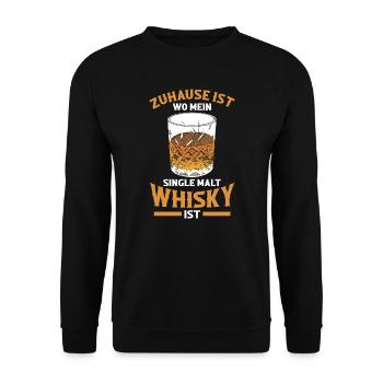 Whisky Alkohol Whiskyliebhaber Geschenk - Unisex Pullover - Schwarz - Vorne - Alina (178cm) & Michal (187cm)