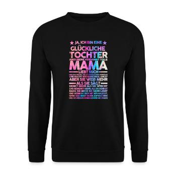 Tochter & Mutter Familie Mutter Geschenk - Unisex Pullover - Schwarz - Vorne - Alina (178cm) & Michal (187cm)