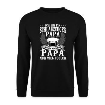 Schlagzeug Papa Schlagzeuger Papa Geschenk - Unisex Pullover - Schwarz - Vorne - Alina (178cm) & Michal (187cm)