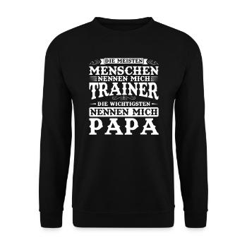 Trainer Papa Trainieren Geschenk - Unisex Pullover - Schwarz - Vorne - Alina (178cm) & Michal (187cm)