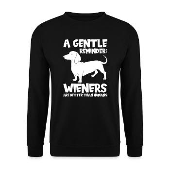 dachshund wiener wiener geschenk - Unisex Pullover - Schwarz - Vorne - Alina (178cm) & Michal (187cm)