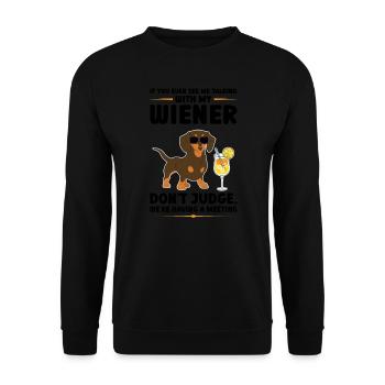 dachshund wiener wiener geschenk - Unisex Pullover - Schwarz - Vorne - Alina (178cm) & Michal (187cm)