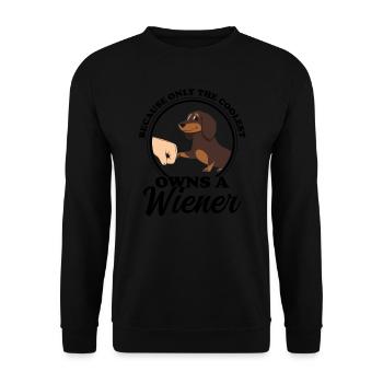 dachshund wiener wiener geschenk - Unisex Pullover - Schwarz - Vorne - Alina (178cm) & Michal (187cm)