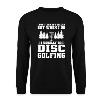 Discgolfer Discgolf Discgolfing Geschenk - Unisex Pullover - Schwarz - Vorne - Alina (178cm) & Michal (187cm)