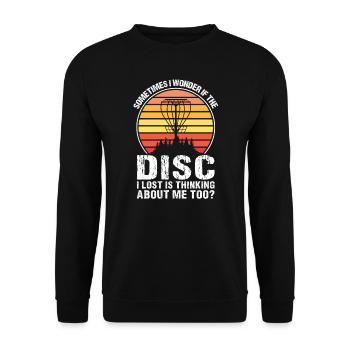 Discgolfer Discgolf Discgolfing Geschenk - Unisex Pullover - Schwarz - Vorne - Alina (178cm) & Michal (187cm)