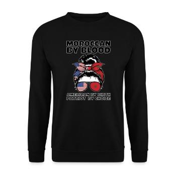 Marokko Marokkaner Marokkanische Wurzeln Geschenk - Unisex Pullover - Schwarz - Vorne - Alina (178cm) & Michal (187cm)