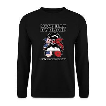 Marokko Marokkaner Marokkanische Wurzeln Geschenk - Unisex Pullover - Schwarz - Vorne - Alina (178cm) & Michal (187cm)