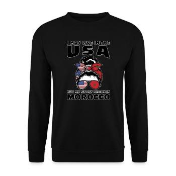 Marokko Marokkaner Marokkanische Wurzeln Geschenk - Unisex Pullover - Schwarz - Vorne - Alina (178cm) & Michal (187cm)