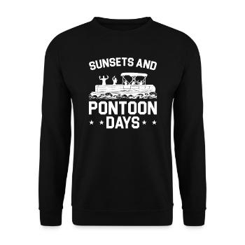 Ponton Pontonierboot Geschenk - Unisex Pullover - Schwarz - Vorne - Alina (178cm) & Michal (187cm)