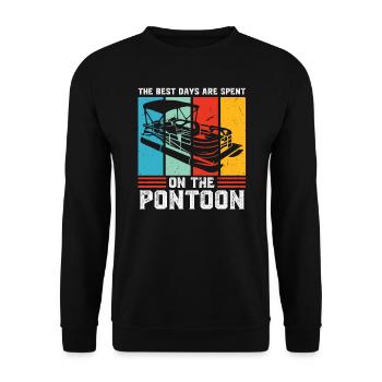Ponton Pontonierboot Geschenk - Unisex Pullover - Schwarz - Vorne - Alina (178cm) & Michal (187cm)