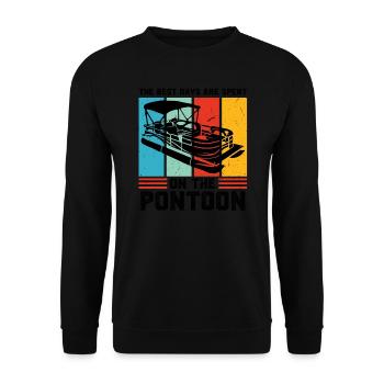 Ponton Pontonierboot Geschenk - Unisex Pullover - Schwarz - Vorne - Alina (178cm) & Michal (187cm)