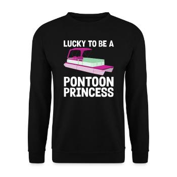 Ponton Pontonierboot Geschenk - Unisex Pullover - Schwarz - Vorne - Alina (178cm) & Michal (187cm)