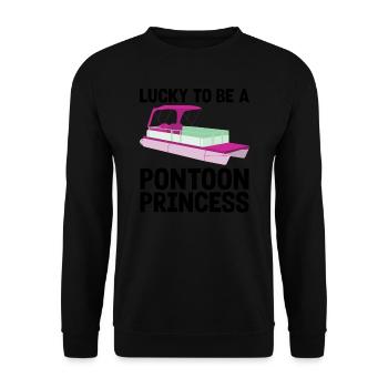 Ponton Pontonierboot Geschenk - Unisex Pullover - Schwarz - Vorne - Alina (178cm) & Michal (187cm)