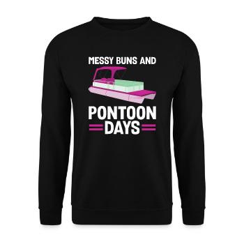Ponton Pontonierboot Geschenk - Unisex Pullover - Schwarz - Vorne - Alina (178cm) & Michal (187cm)