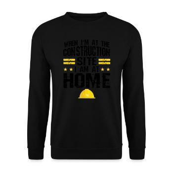 Baustelle Bauherr Geschenk - Unisex Pullover - Schwarz - Vorne - Alina (178cm) & Michal (187cm)