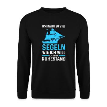 Segeln Rentner Segler Geschenk - Unisex Pullover - Schwarz - Vorne - Alina (178cm) & Michal (187cm)