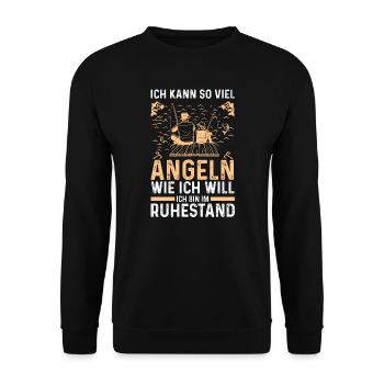Angeln Rentner Angler Geschenk - Unisex Pullover - Schwarz - Vorne - Alina (178cm) & Michal (187cm)
