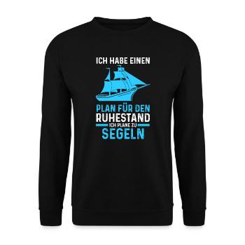 Segeln Rentner Segelboot Geschenk - Unisex Pullover - Schwarz - Vorne - Alina (178cm) & Michal (187cm)