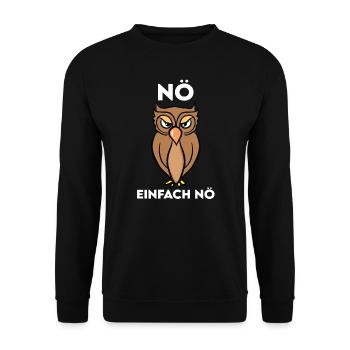 Eule Vogel Eulen Geschenk - Unisex Pullover - Schwarz - Vorne - Alina (178cm) & Michal (187cm)