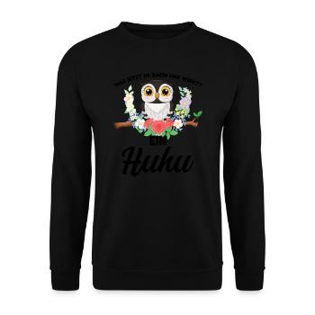 Eule Vogel Vögel Geschenk - Unisex Pullover - Schwarz - Vorne - Alina (178cm) & Michal (187cm)