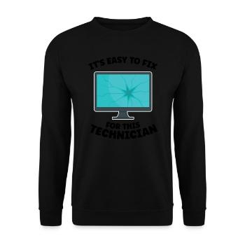 Technischer Support Computertechniker Technischer - Unisex Pullover - Schwarz - Vorne - Alina (178cm) & Michal (187cm)