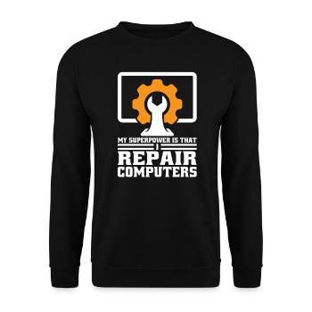 Technischer Support Computertechniker Technischer - Unisex Pullover - Schwarz - Vorne - Alina (178cm) & Michal (187cm)