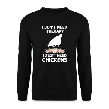 Hühnerhaltung Tierhaltung Geschenk - Unisex Pullover - Schwarz - Vorne - Alina (178cm) & Michal (187cm)