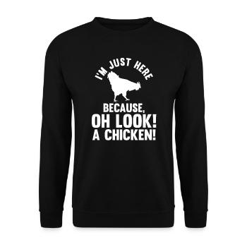 Hühnerhaltung Tierhaltung Geschenk - Unisex Pullover - Schwarz - Vorne - Alina (178cm) & Michal (187cm)