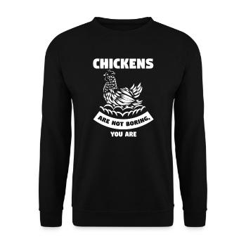 Hühnerhaltung Tierhaltung Geschenk - Unisex Pullover - Schwarz - Vorne - Alina (178cm) & Michal (187cm)