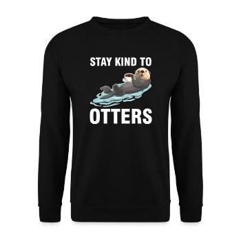 Otterliebhaber Otterkaffee Otterbesitzer Geschenk - Unisex Pullover - Schwarz - Vorne - Alina (178cm) & Michal (187cm)