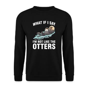 Otterliebhaber Otterkaffee Otterbesitzer Geschenk - Unisex Pullover - Schwarz - Vorne - Alina (178cm) & Michal (187cm)
