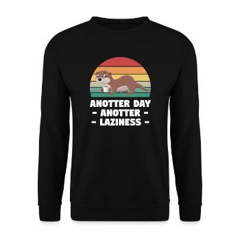 Otterliebhaber Otterkaffee Otterbesitzer Geschenk - Unisex Pullover - Schwarz - Vorne - Alina (178cm) & Michal (187cm)