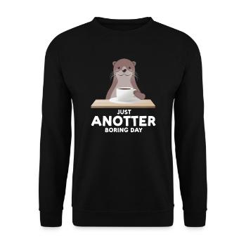Otterliebhaber Otterkaffee Otterbesitzer Geschenk - Unisex Pullover - Schwarz - Vorne - Alina (178cm) & Michal (187cm)