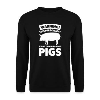 Schweine Schweinefarm Geschenk - Unisex Pullover - Schwarz - Vorne - Alina (178cm) & Michal (187cm)