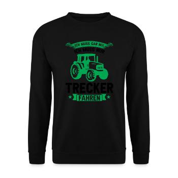 Trecker Traktor Trecker-Fahrer Geschenk - Unisex Pullover - Schwarz - Vorne - Alina (178cm) & Michal (187cm)
