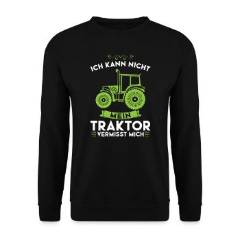 Traktor Trecker Traktoren Geschenk - Unisex Pullover - Schwarz - Vorne - Alina (178cm) & Michal (187cm)