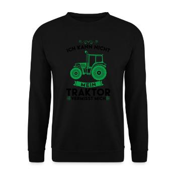 Traktor Trecker Traktorfahrer Geschenk - Unisex Pullover - Schwarz - Vorne - Alina (178cm) & Michal (187cm)