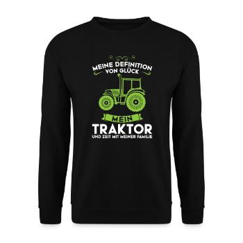 Traktor Trecker Traktorfahrer Geschenk - Unisex Pullover - Schwarz - Vorne - Alina (178cm) & Michal (187cm)