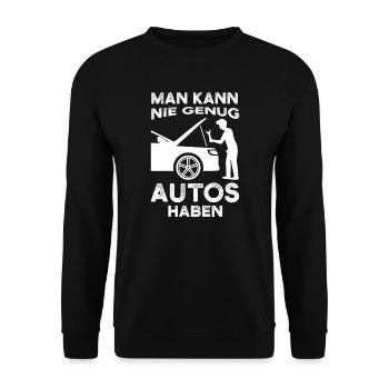 Auto Mechaniker Autoliebhaber Geschenk - Unisex Pullover - Schwarz - Vorne - Alina (178cm) & Michal (187cm)