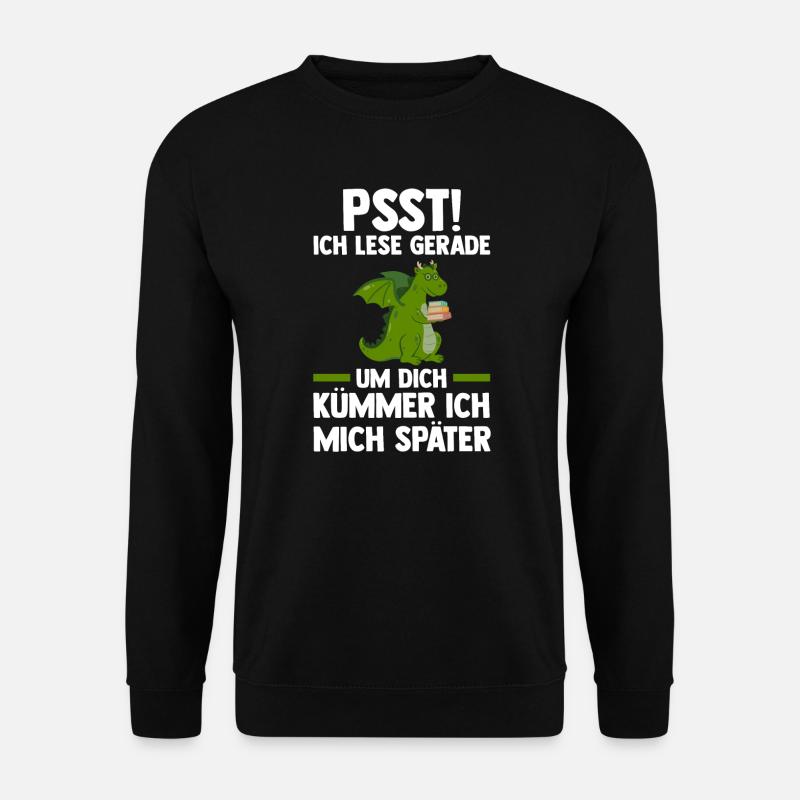 Drachen Bücher Buch Geschenk - Unisex Pullover - Schwarz